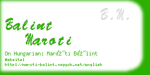 balint maroti business card