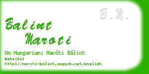 balint maroti business card
